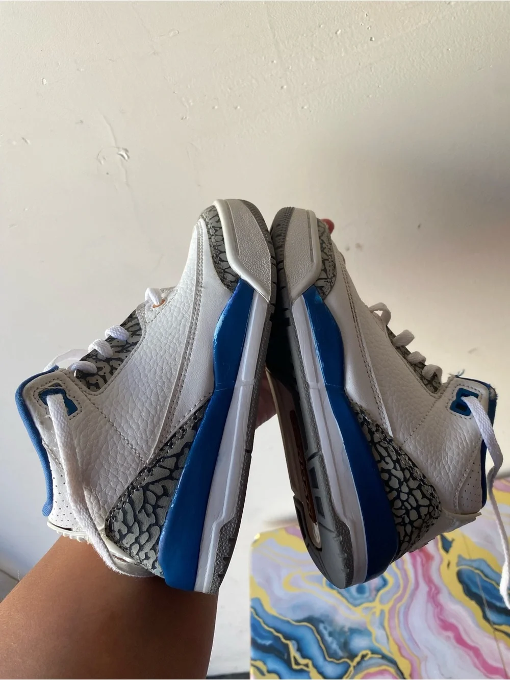 Air Jordan 3 Retro Wizards True Blue Preschool Sneakers 12C Streetwear
